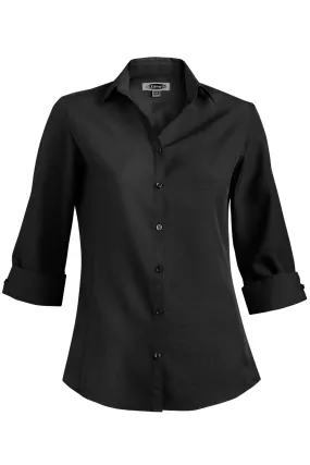 Women's Black Bastiste 3/4 Sleeve Blouse