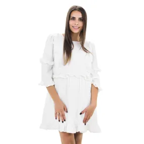 Women's Flare Mini Dress,White