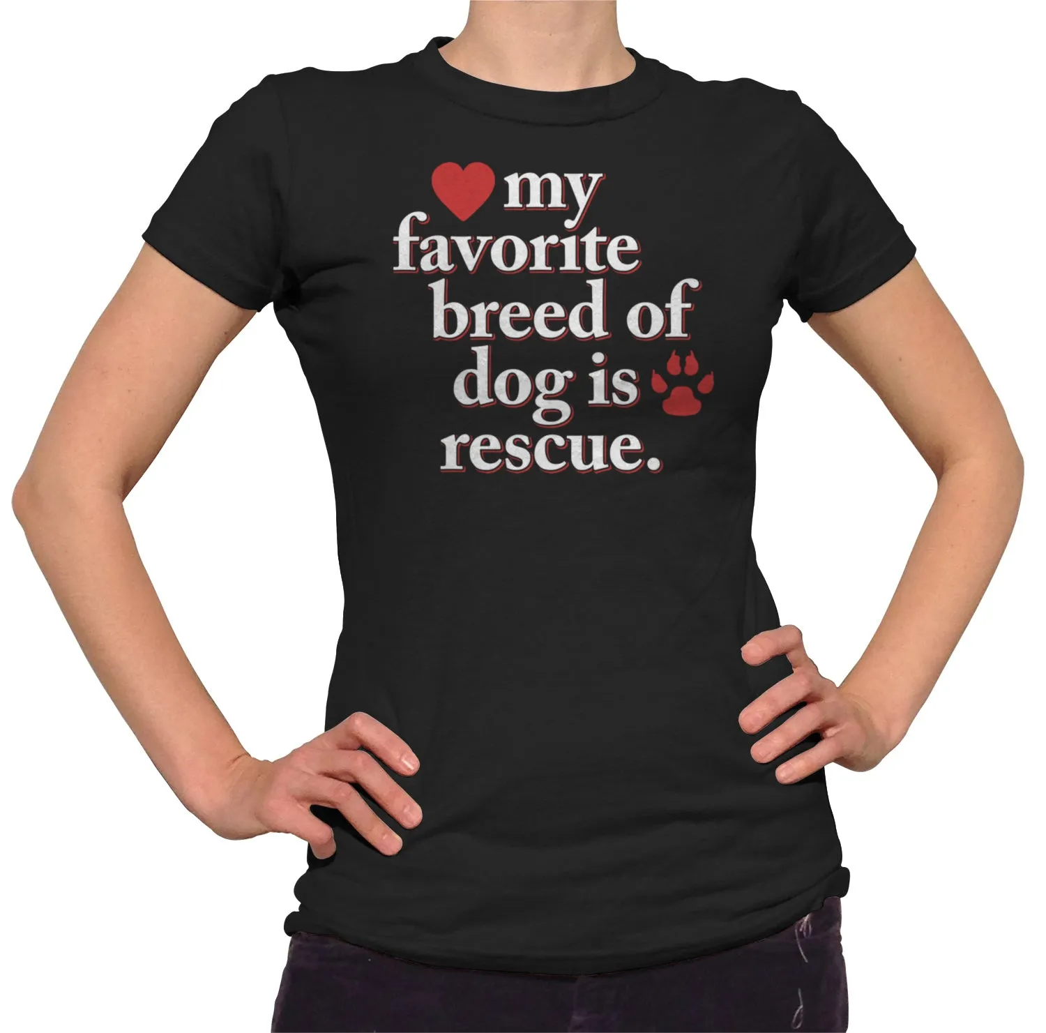 Women's My Favorite Breed Of Dog Is Rescue T-Shirt