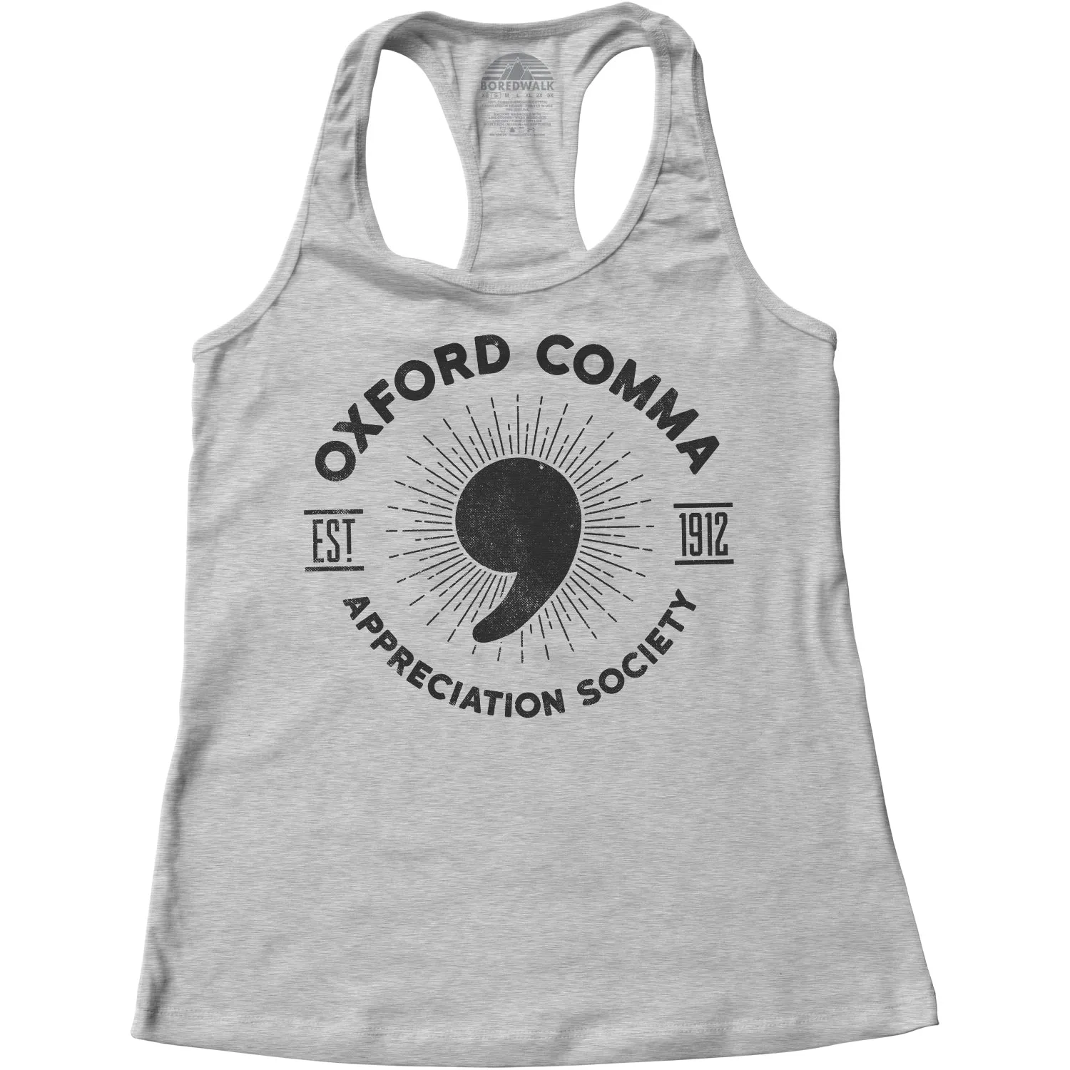 Women's Oxford Comma Appreciation Society Racerback Tank Top